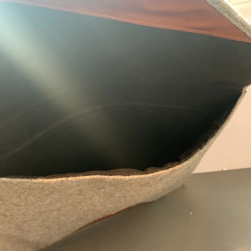 Tablet Bag Or Large Clutch Purse, Grey And Brown